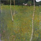 Birch Canvas Paintings - Farmhouse with Birch Trees